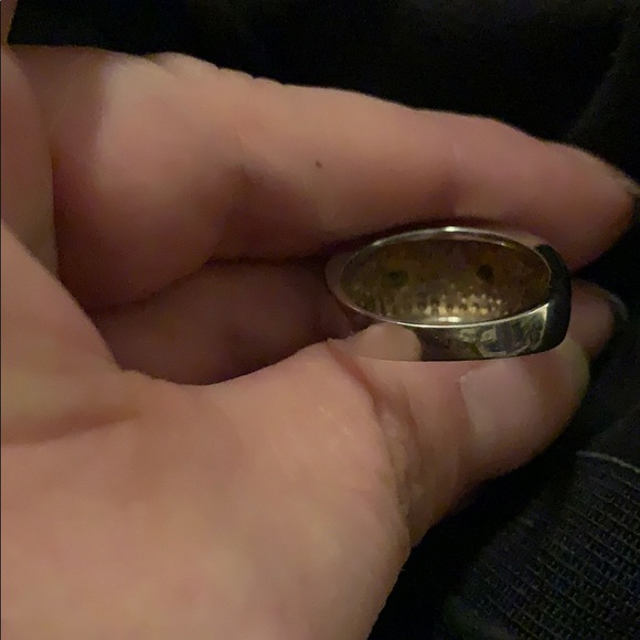 Sterling silver and lab created opal and cz ring - Picture 3 of 5